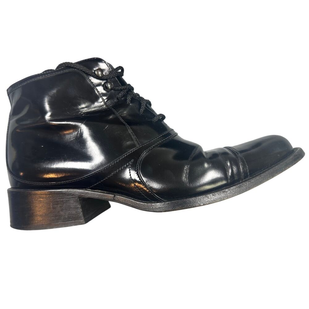 Prada Cap Toe Ankle Boots, Lace Up Spazzolato Leather⁠